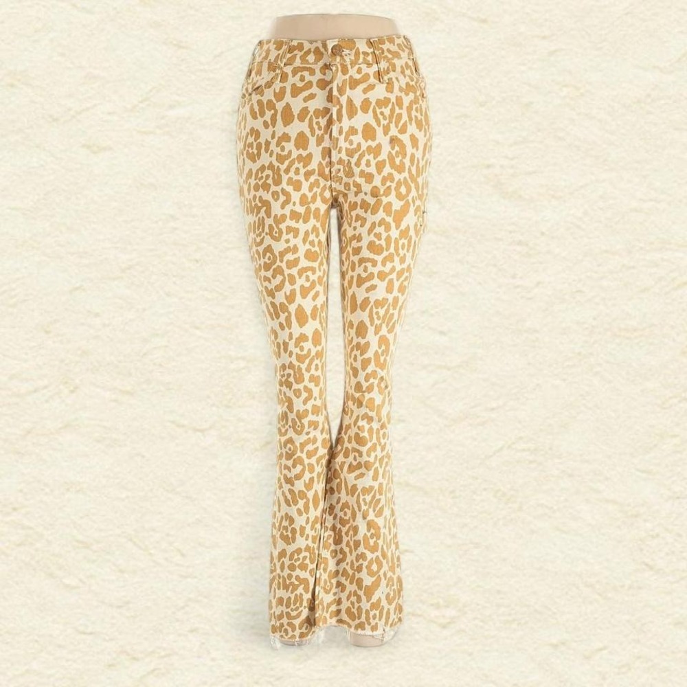 Mother The Hustler Ankle‎ Fray "Prowl" Leopard Print Jeans – Size 28